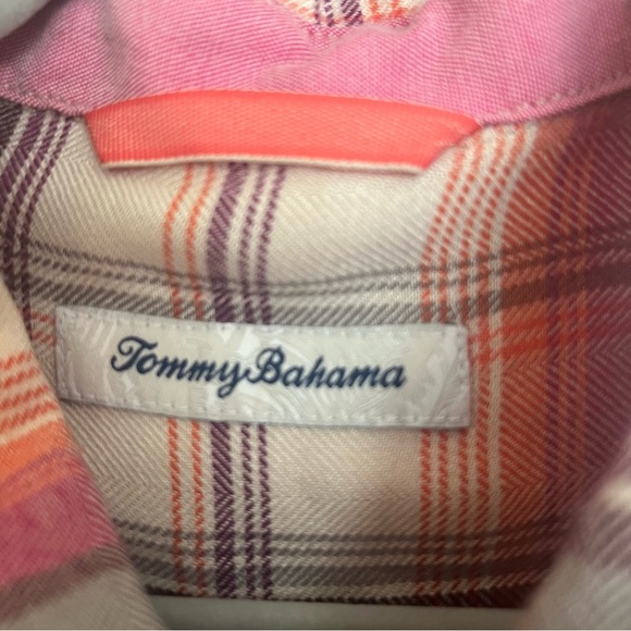 Tommy Bahama Red and White Casual Button Down Shirt - Picture 2 of 5